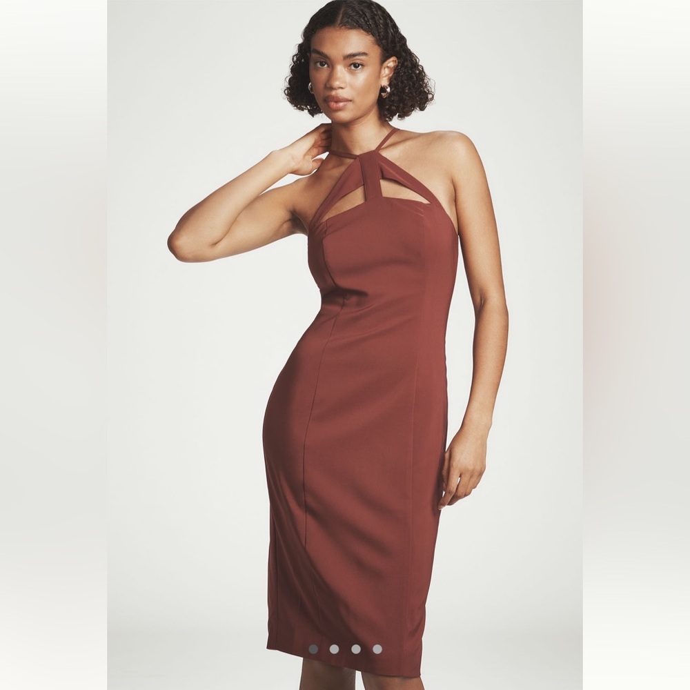 NWT Anthropologie halter cutout midi dress